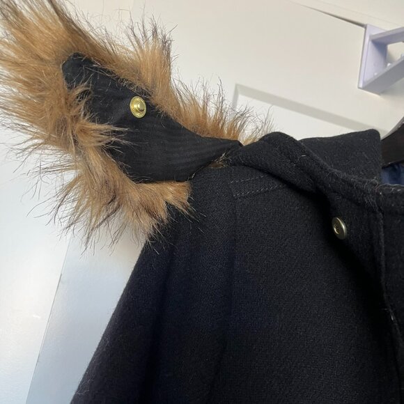 J. CREW Chateau Parka in Italian Stadium Cloth Wool Black Size 10 - Picture 11 of 11